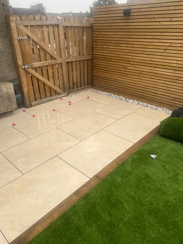 Customer photo review of Quartz - White Porcelain Paving Tiles - 900 x 600 x 20mm