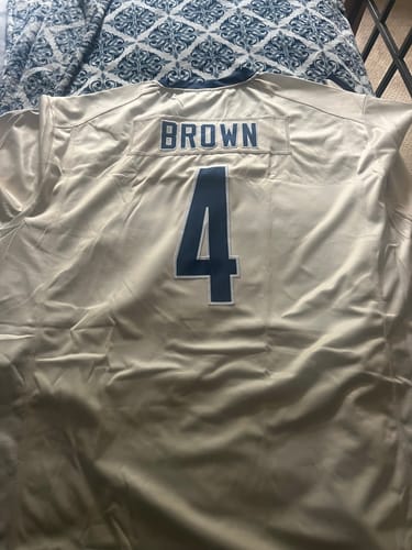 Customer photo review of Custom White Royal Personalized Graffiti Line Design Authentic Football Jersey