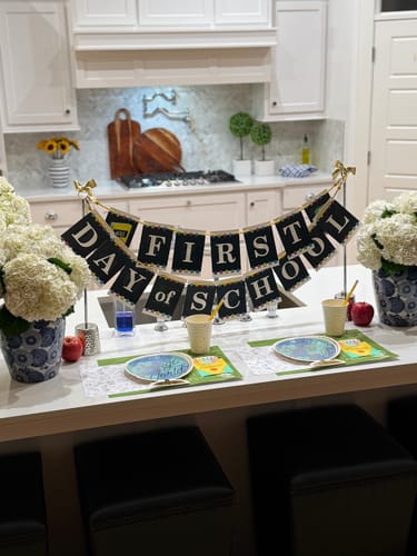 Customer photo review of Year Round Holiday bundle - 11 banners + Stand + Banner Box