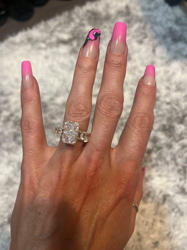 Customer photo review of Louily Gorgeous Radiant Cut Engagement Ring For Women In Sterling Silver