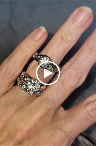 Mechelle C. review of Vintage Round Moissanite Filigree Scroll Accent Engagement Ring image 1 out of 1