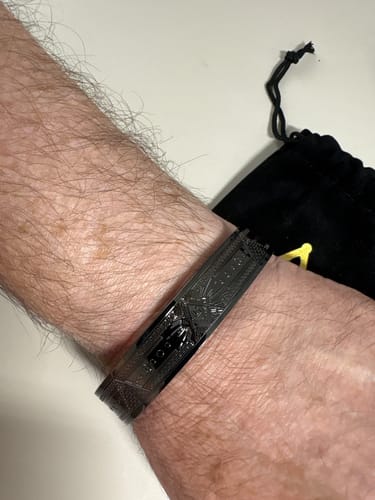 Customer photo review of Brotherhood in Black Bangle – Masonic Copper Bracelet