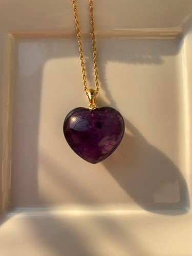 Customer photo review of Pendentif Améthyste Cœur