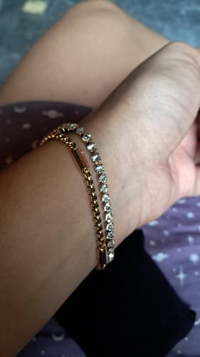 Customer photo review of Golden Glamour Layered Bracelet