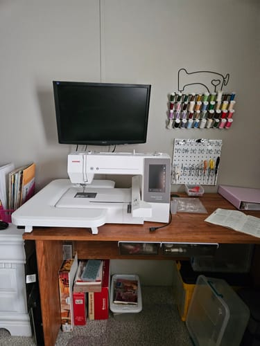 Customer photo review of Janome Memory Craft 550E Limited Edition Embroidery Machine w/ FREE Bonus Bundle