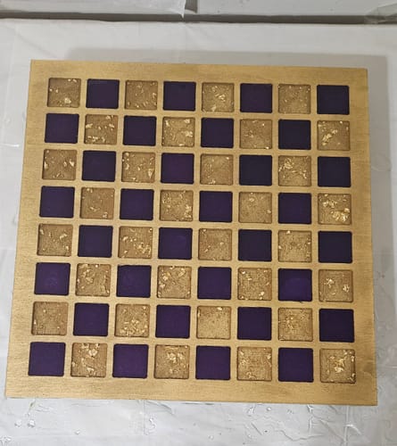 Customer photo review of 15.5x15.5" Chessboard 1 Wood Shape Blank - 1/2" Thick