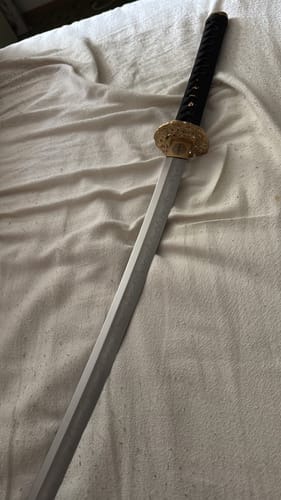 Customer photo review of black and gold katana