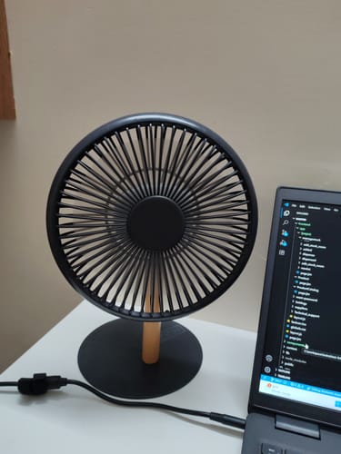 Customer photo review of LIT v2 | All Day Wireless™ Rechargeable Table Fan with Mood Light