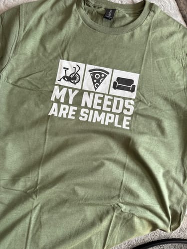 Customer photo review of SIMPLE NEEDS T-SHIRT