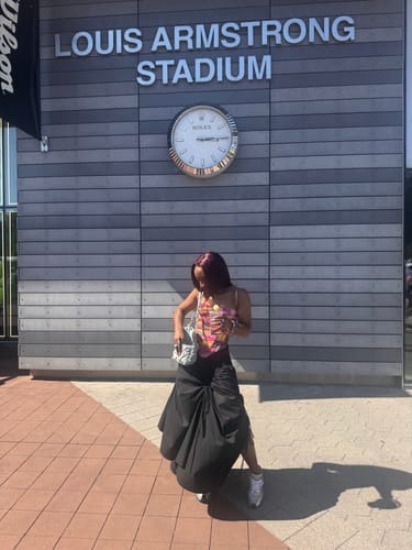 Customer photo review of Irregular Hem A-Line Skirts