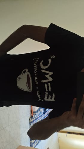 Customer photo review of Energy = Mik * Coffee ^2 Exclusive Popular Tee Design