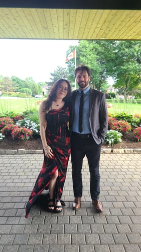 Customer photo review of Dallas Gown by Bariano - RENTAL