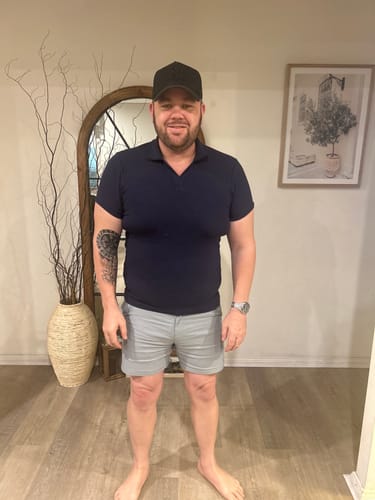 Customer photo review of Ultra-Stretch 5" Chino Shorts - Grey