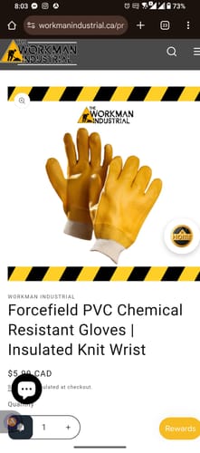 Customer photo review of Forcefield PVC Chemical Resistant Gloves | Insulated Knit Wrist
