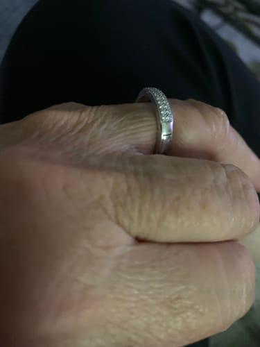 Customer photo review of Custom Order - 4mm Band with Double Row of Lab-Grown Diamonds & Cliq to Open