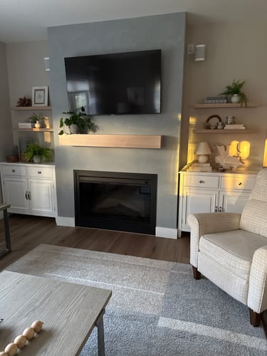 Customer photo review of White Oak Floating Shelves