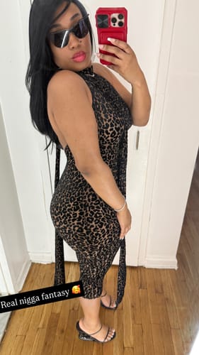 Customer photo review of Burnout Halter Capri Jumpsuit
