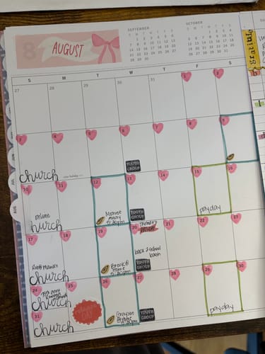 Customer photo review of 2025 Vertical Week + Month Planner, Frolic
