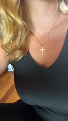 Customer photo review of Goth Cross Necklace
