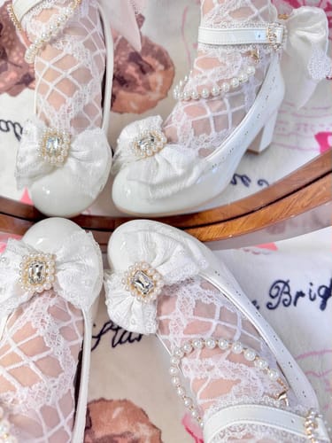 Customer photo review of Bowknot low-mid heel pearl Mary Jane