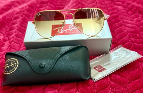 Customer photo review of Lentes De Sol Rb Piloto Aviado Rb3025n Dorado Café Degradado