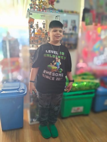 Customer photo review of PIXEL GAME T-SHIRT BIRTHDAY CUSTOM