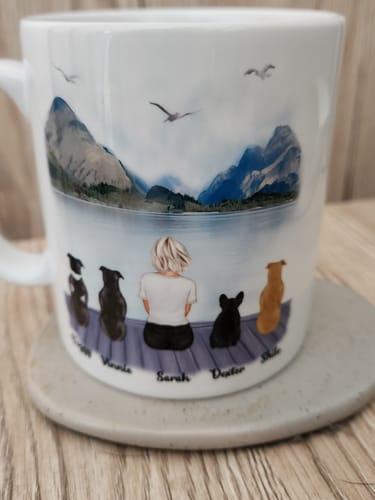 Customer photo review of Girl & Dogs - Life is better with a dog Personalised Mug