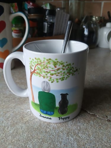 Customer photo review of Girl & Dogs - Life is better with a dog Personalised Mug