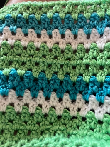 Customer photo review of Gift: Lily's 'Done in a Day' Baby Blanket Crochet Pattern