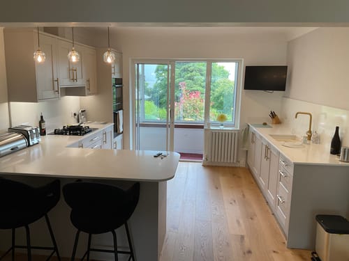 Customer photo review of 3-Light Clear Crystal Shade Pendant Light