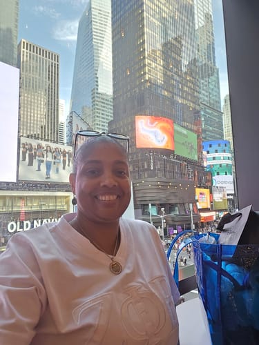 Customer photo review of Zeta Phi Beta Earrings - Reversible