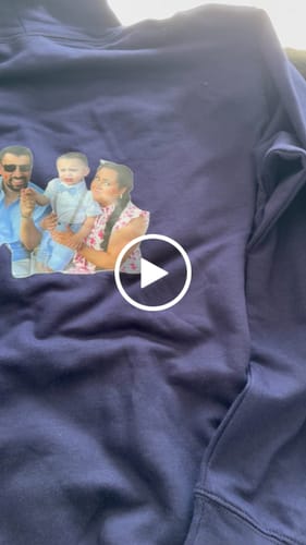Customer video review of College hoodie