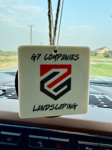 Customer photo review of Promotional Car Air Fresheners - Custom Shape With Your Logo