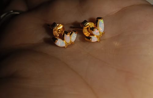 Customer photo review of Opal Marquise Studs