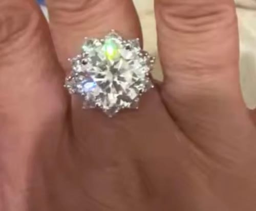 Customer photo review of Serenade Moissanite Gold Plated Silver Ring 10 CT