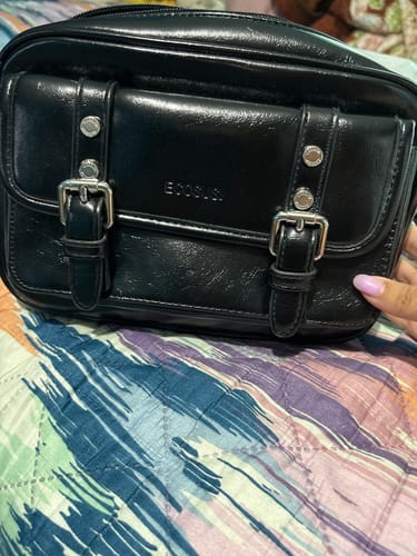 Customer photo review of Mia Wide Strap Vegan Leather Crossbody Bag