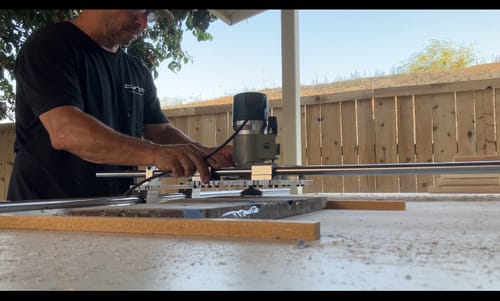 Customer photo review of 60" Cross Bars For Router Sled (Pair-Set Of 2)