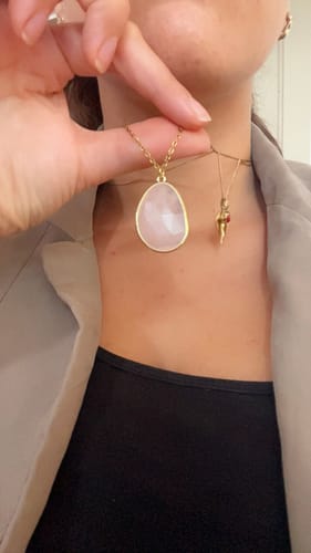 Customer photo review of Quartz Rose Collier
