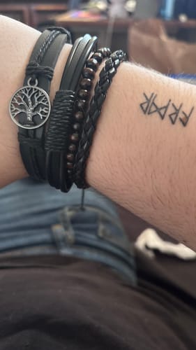 Customer photo review of Yggdrasil - High Quality Leather Bracelet