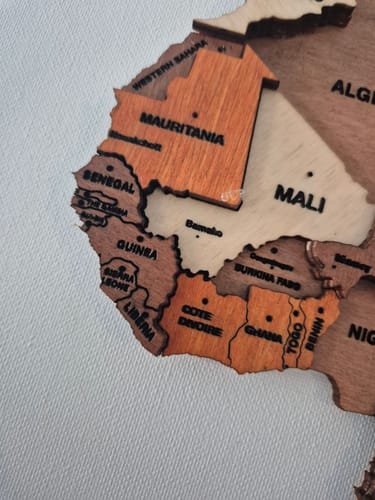 Customer photo review of 3D Wooden World Map Multicolor