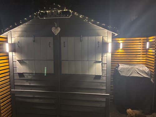 Customer photo review of 12W LED Interior / Exterior Wall Light Up Down Front Opal Diffuser IP65 Black Aluminum, 1.5M Pre-wired cable