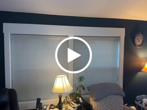Customer video review of SmartWings Motorized Light Filtering Roller Shades 70% Blackout Safari