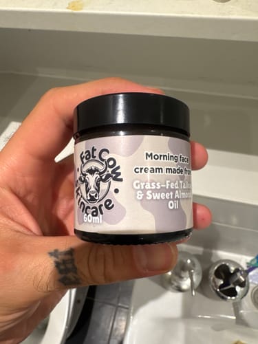 Customer photo review of Whipped Grass-Fed Tallow Face Cream | With Sweet Almond Oil