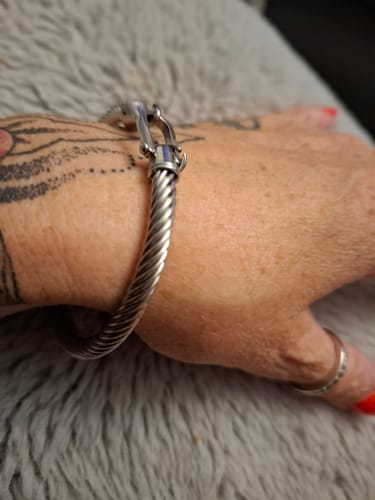 Customer photo review of Coin Pendant Bracelet - Silver