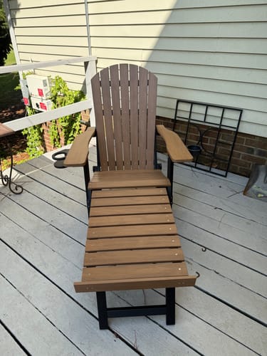 Customer photo review of Folding Adirondack Chair with Built in Footrest & Cup/Wine Holders King Size