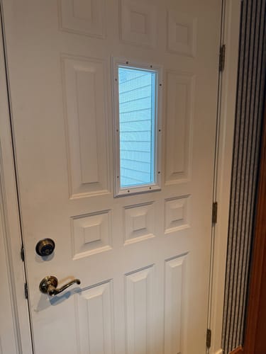 Customer photo review of Clear 1 Lite Glass and Frame Kit (9 Panel Lite 9.5" x 20.5" Frame Size)