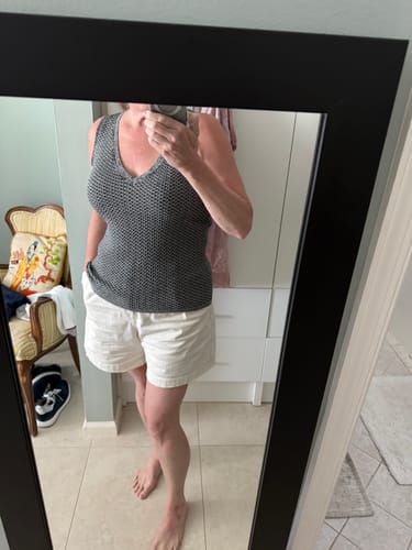 Customer photo review of Sonny Day-to-Night Tank - Mini Chevron Knit :: Black/White