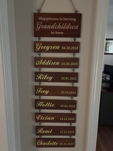 Customer photo review of Custom Name Slat (Add On For Existing Sign) | 2024 Version Printed Design