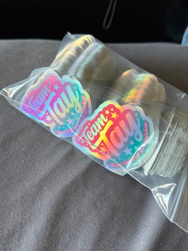 Customer photo review of 100 2.5" Custom Holographic Stickers