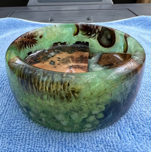 Customer photo review of 6x3" Cylinder Silicone Mold For Epoxy Resin - Woodturning & Deep Casting Mold